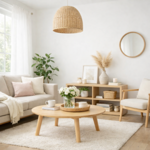 Minimalist finance living room setup