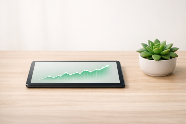 AI for minimalists automated budget guide on a tablet screen